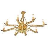 1940
s French Brass Chandelier