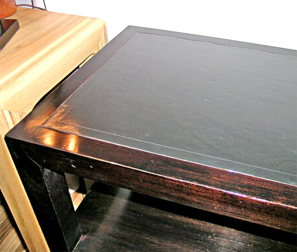 leather top parsons console table