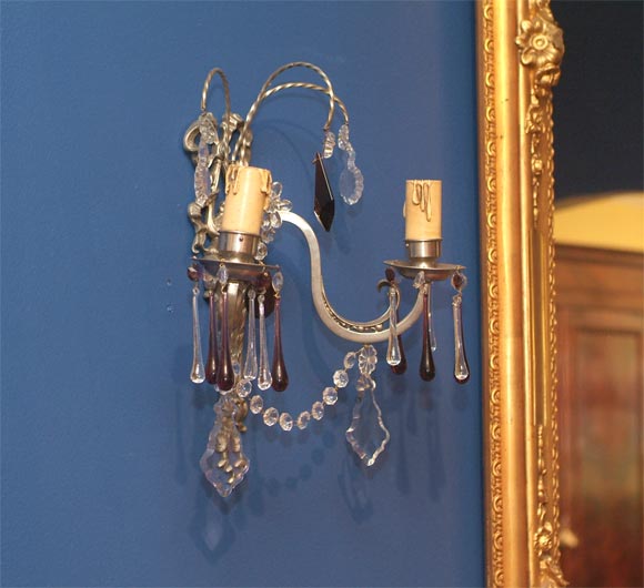 LOUIS XV STYLE SILVER PLATED SCONCES In Good Condition For Sale In Glen Ellen, CA