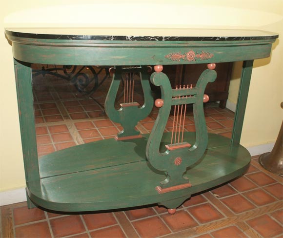 Pair of Painted and Mirrored Console Tables