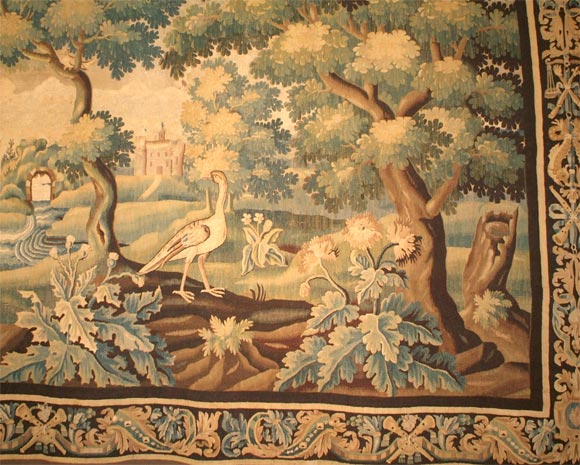 17th Century 18.5 Foot Long Verdure Tapestry For Sale 1