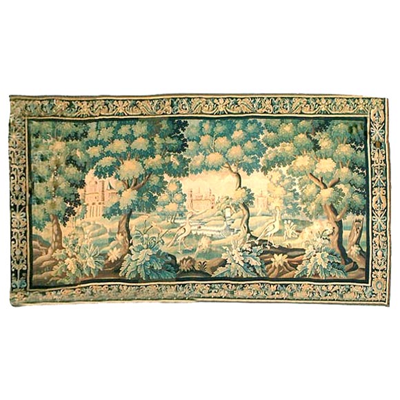 17th Century 18.5 Foot Long Verdure Tapestry For Sale