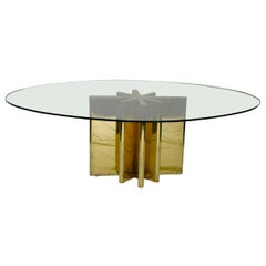 Vintage Glass Top Dinning Tabel by  Pace 1980's
