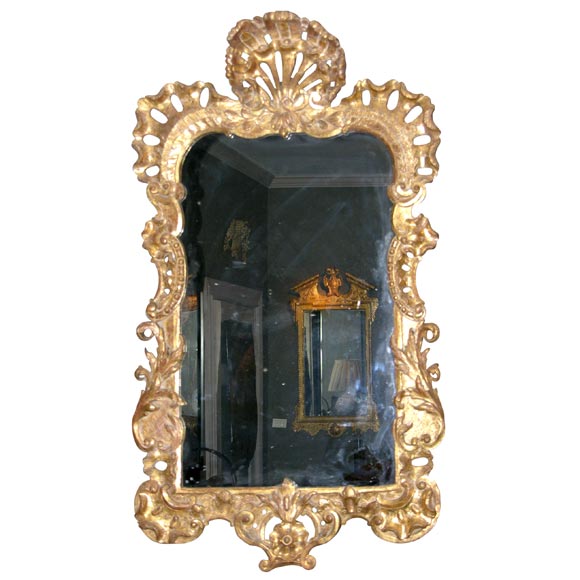 18th c. Irish Giltwood Rococo Mirror