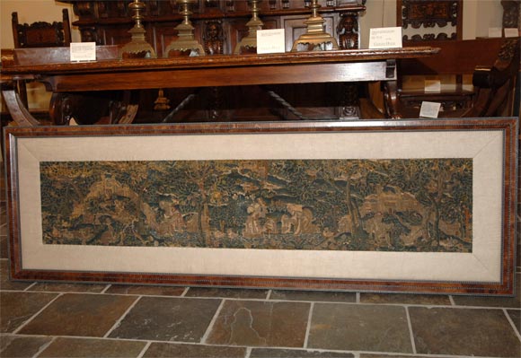 English Silk Needlepoint Bed Valance