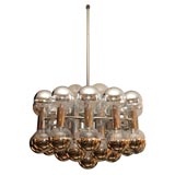 Vintage Large Italian Chandelier with Chrome Globes