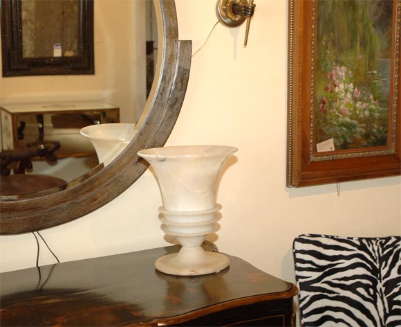 Art Deco alabaster table lamp