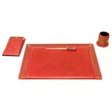 Retro Red Leather Gucci Desk Set