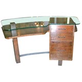 Vintage Curved Oak Desk
