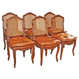 19th Century Louis XV Style Caned Back Chairs