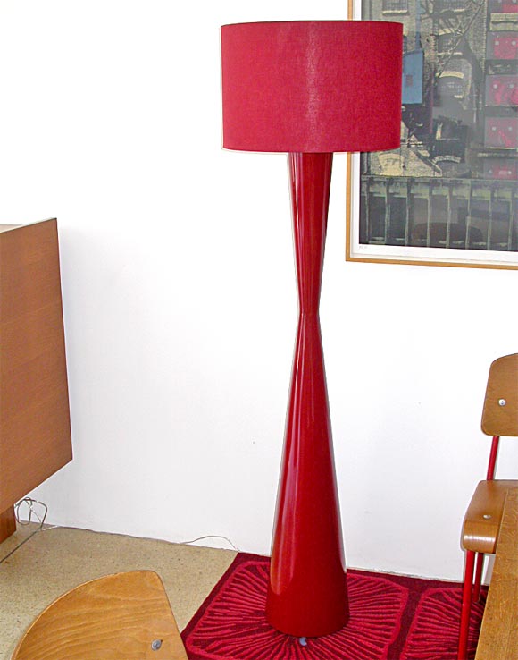 Red Pinched Standing Lamp