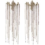 Brass and Crystal Wall Sconces