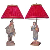 Pair of French Figures made into Lamps