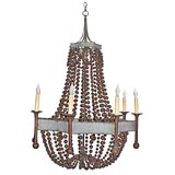 Wood Beaded Chandelier