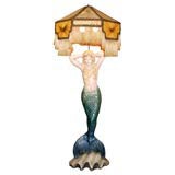 Vintage Mermaid Masthead Standing Lamp