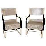 Matched Pair of McKay 1930's Chrome and Steel Springer Chairs