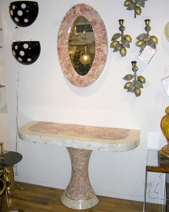 Console table with matching mirror