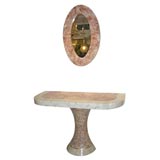 Console table with matching mirror