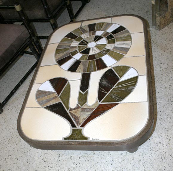 French Roger Capron Tile Table