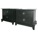 pr/ ebonized mahagony side tables in the oriental style