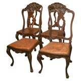 Antique Set of 12 Portuguese Rosewood Chairs