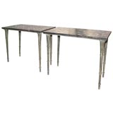 Pair of neoclassical style specimen marble altar tables