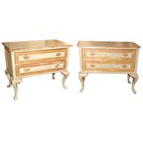 Pair of Italian baroque style painted chest of drawers