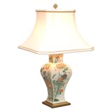 Chinese Famille Vert Porcelain Vase Lamp