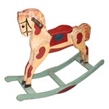 Vintage French Child's Rocking Horse