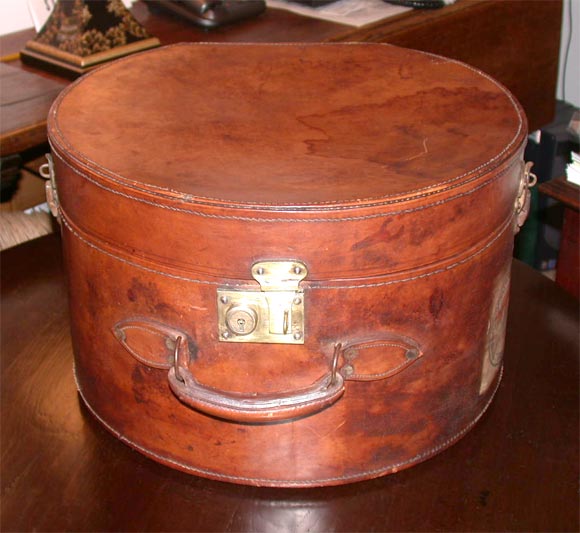 Antique Leather Hatbox
