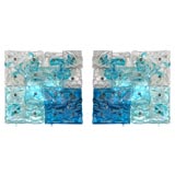 Pair of Ventian Glass Sconces Vintage Pair of Ventian Glass Sconces
