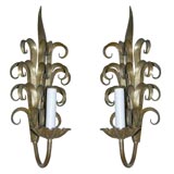 Pair of Italian Gilded Sconces Vintage Pair of Italian Gilded Sconces