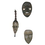 Set of Three African Handcarved Masks
