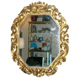 Antique Italian Gesso and Gilded Mirror