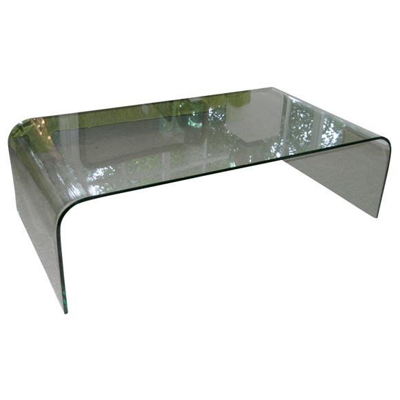 Fontanarte Classic Italian Bent Glass Coffee Table