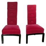 PAIR OF LADY'S AND GENTLEMAN'S SIDE CHAIRS BY JAMES MONT
