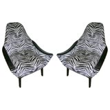 Vintage Pair of Zebra Print Chairs