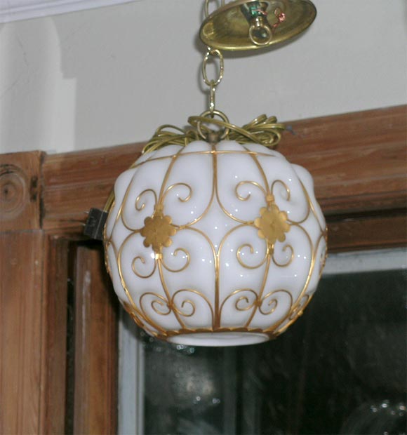 Milk Glass Hanging Globe Fixture