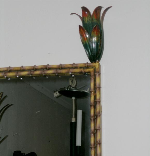 Pair of Tole Faux Bamboo Mirrors