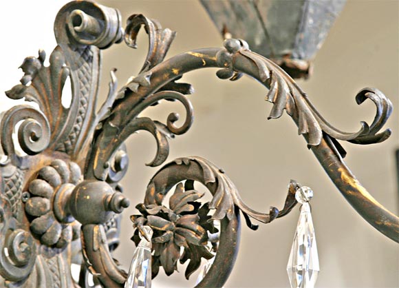 19th Century Iron and Crystal Sconces In Good Condition For Sale In New Orleans, LA