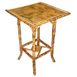 Decoupaged Bamboo Side Table
