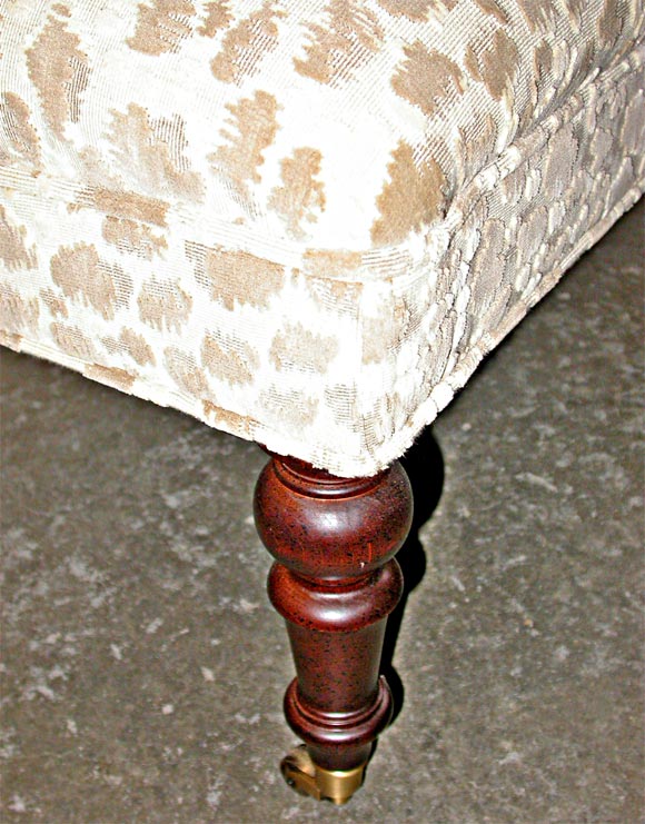 Animal Print Upholstered Ottoman In Excellent Condition In Bridgehampton, NY