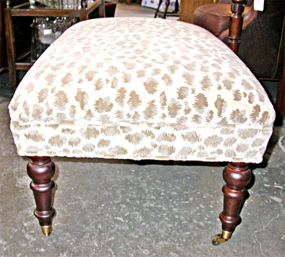 Contemporary Animal Print Upholstered Ottoman