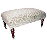 Animal Print Upholstered Ottoman