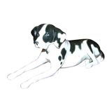 Black and White Pfeffer Porcelain Sitting Dog