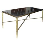 #3329 Brass Coffee Table with Black Marble Top