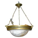 Antique English Alabaster Bowl Chandelier