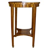 #3303 Tall Round Zebra Wood Occasional Table