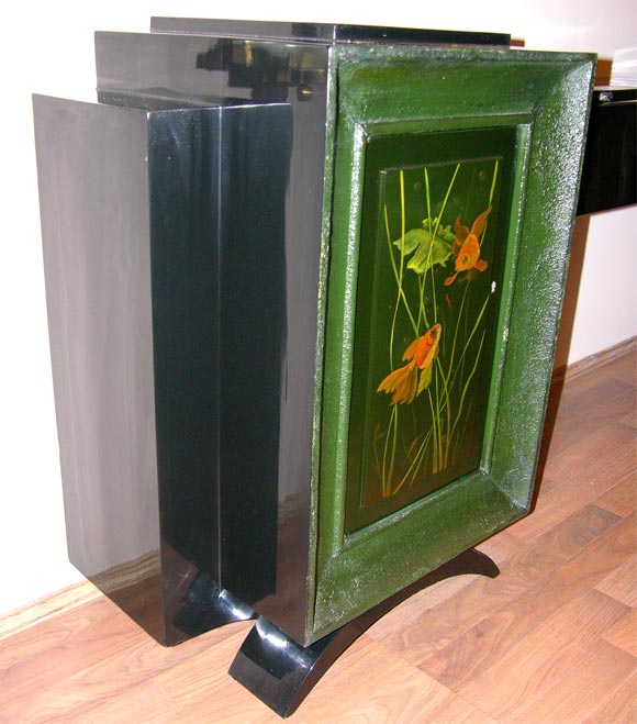 Wood French Art Deco Low Cabinet by René Drouet and Gaston Suisse For Sale