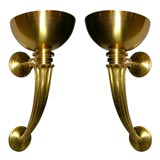 Pair of Monumental French Art Deco Wall Sconces